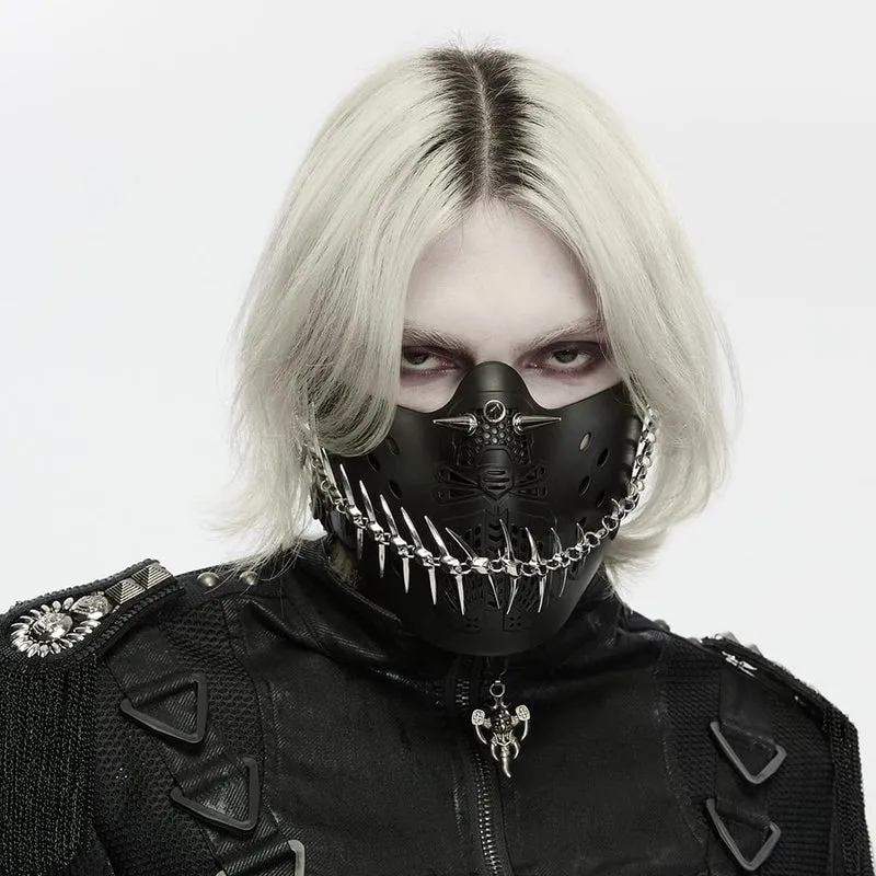 Unisex Punk Spiked Cutout Hake Mask