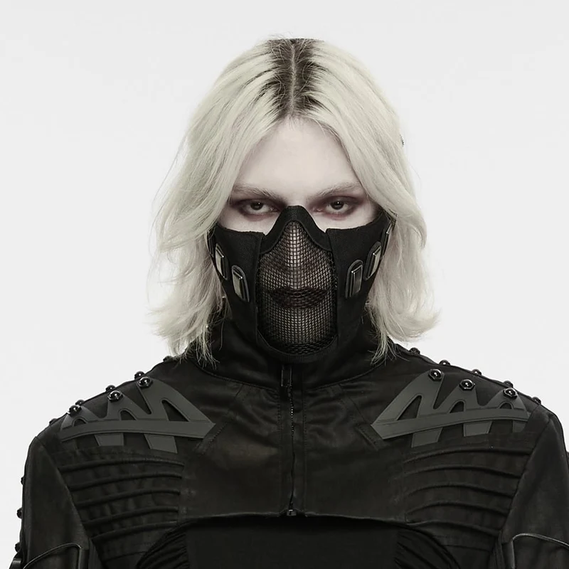 Unisex Punk Taktisk Mesh Splice Mask
