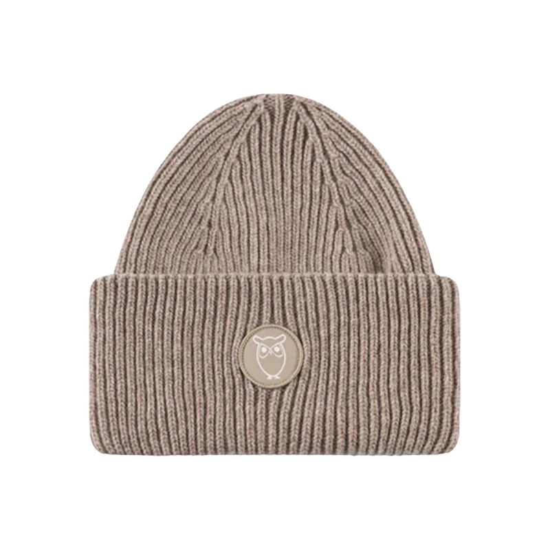 Wool Badge Beanie - Kelp melange
