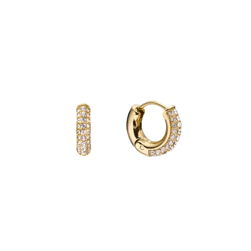 Pavé Everyday Small Gold Hoops - gold
