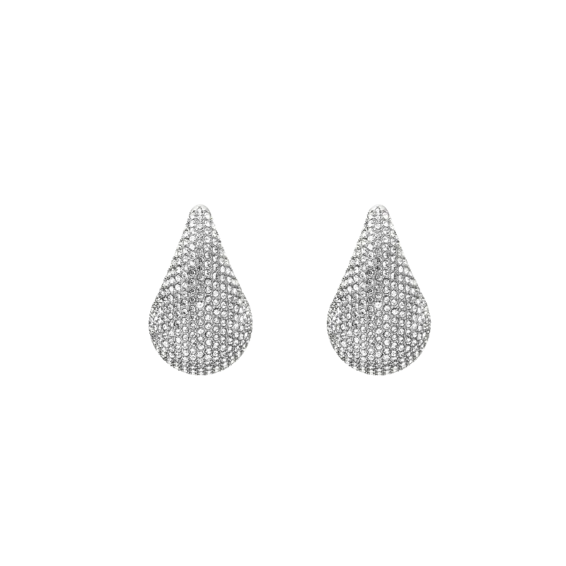 Pavé Daring Large Silver Dupe Earring - Silver