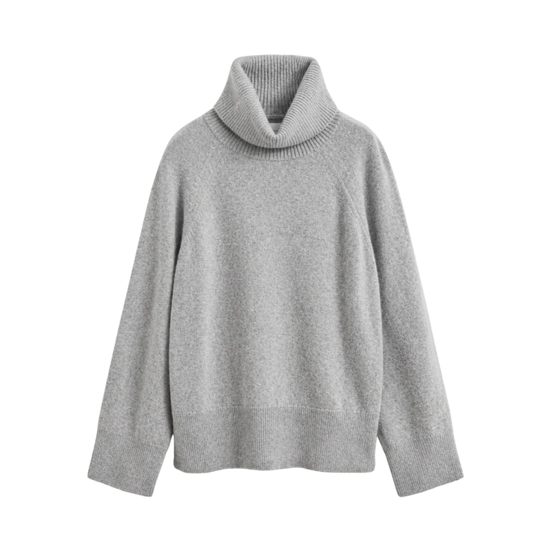 Wool Cashmere Turtleneck - Grey Melange