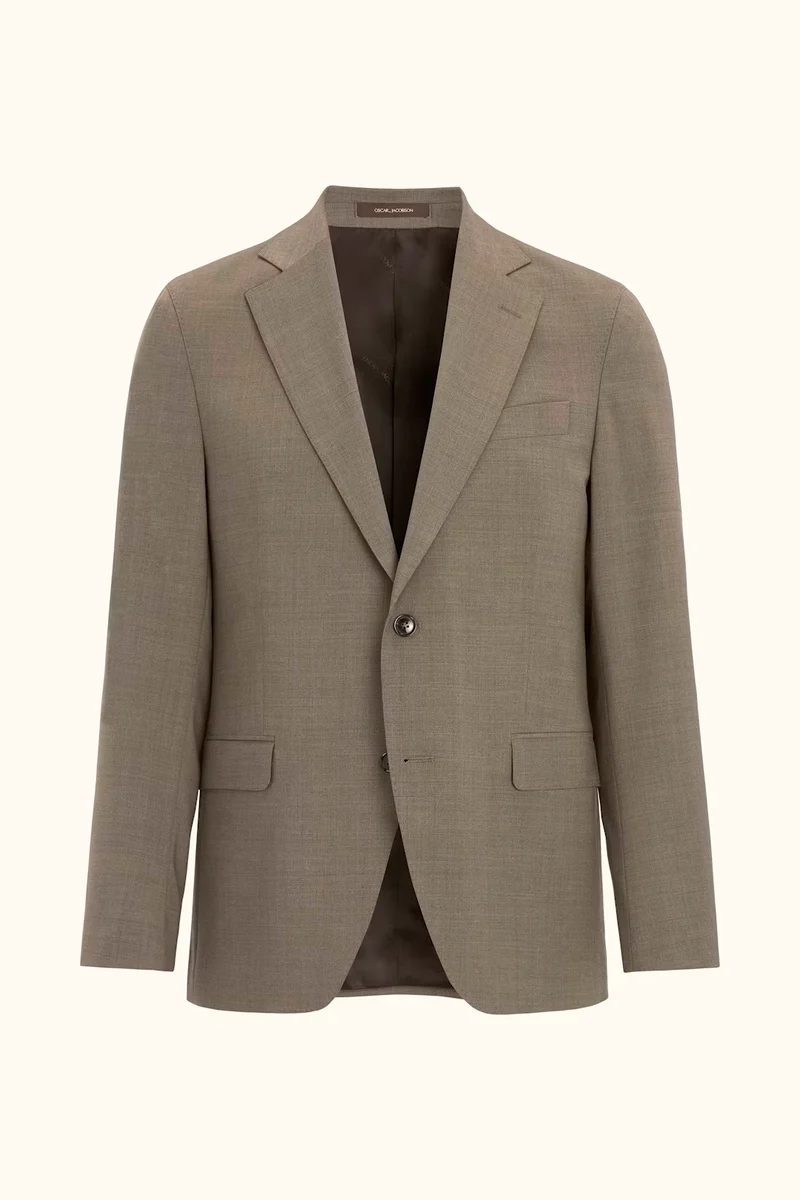 OSCAR JACOBSON Regular Fit Microstructure Suit - Brown