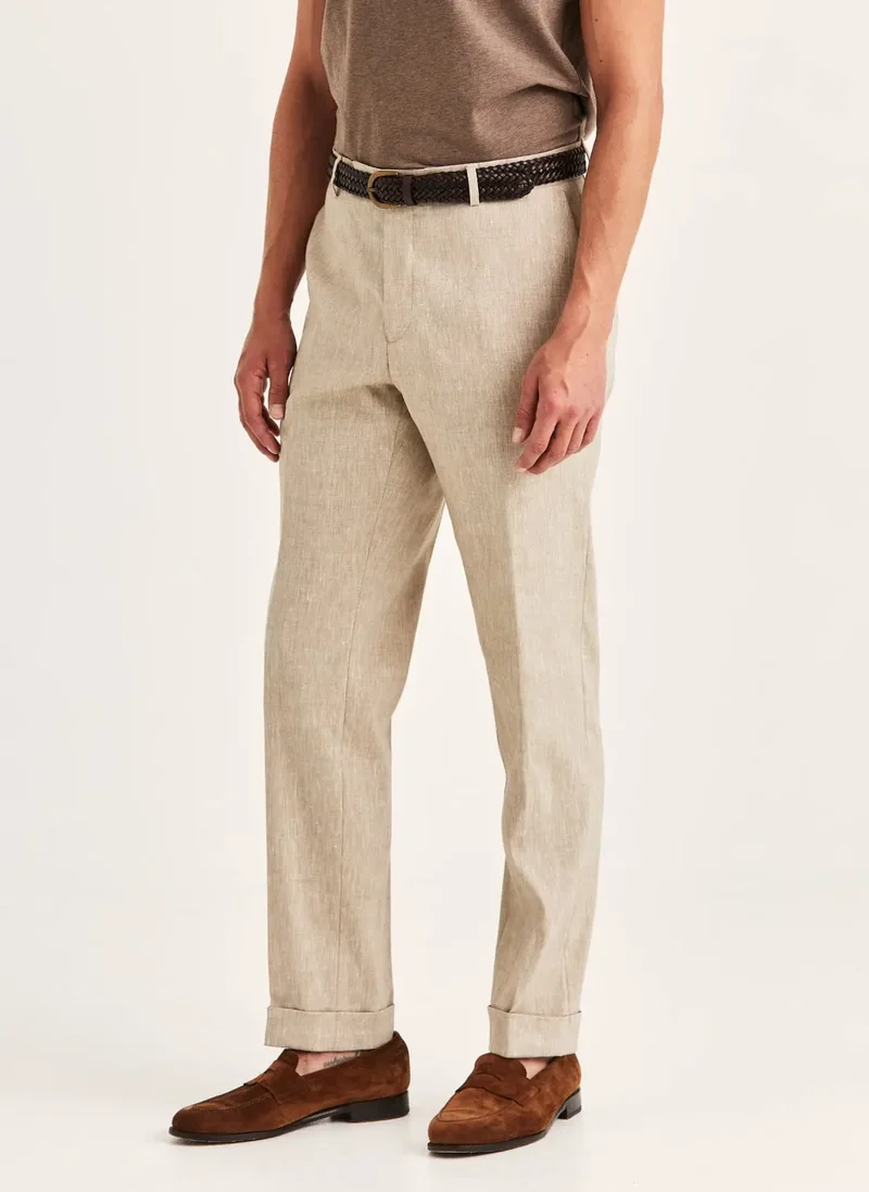 MORRIS Jack Linen Suit Trouser - Khaki