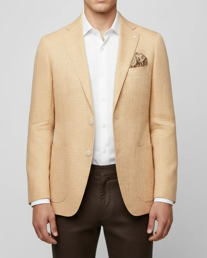 CAVALIERE Danielle Linen Classic Blazer - Yellow