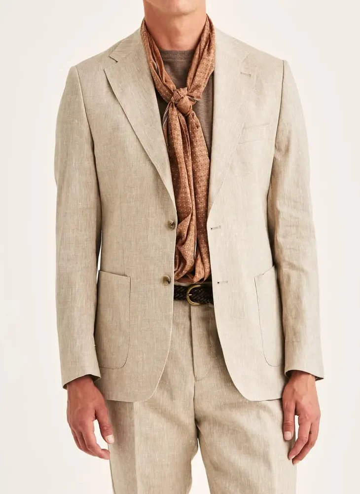 MORRIS Linen Suit Blazer - Khaki