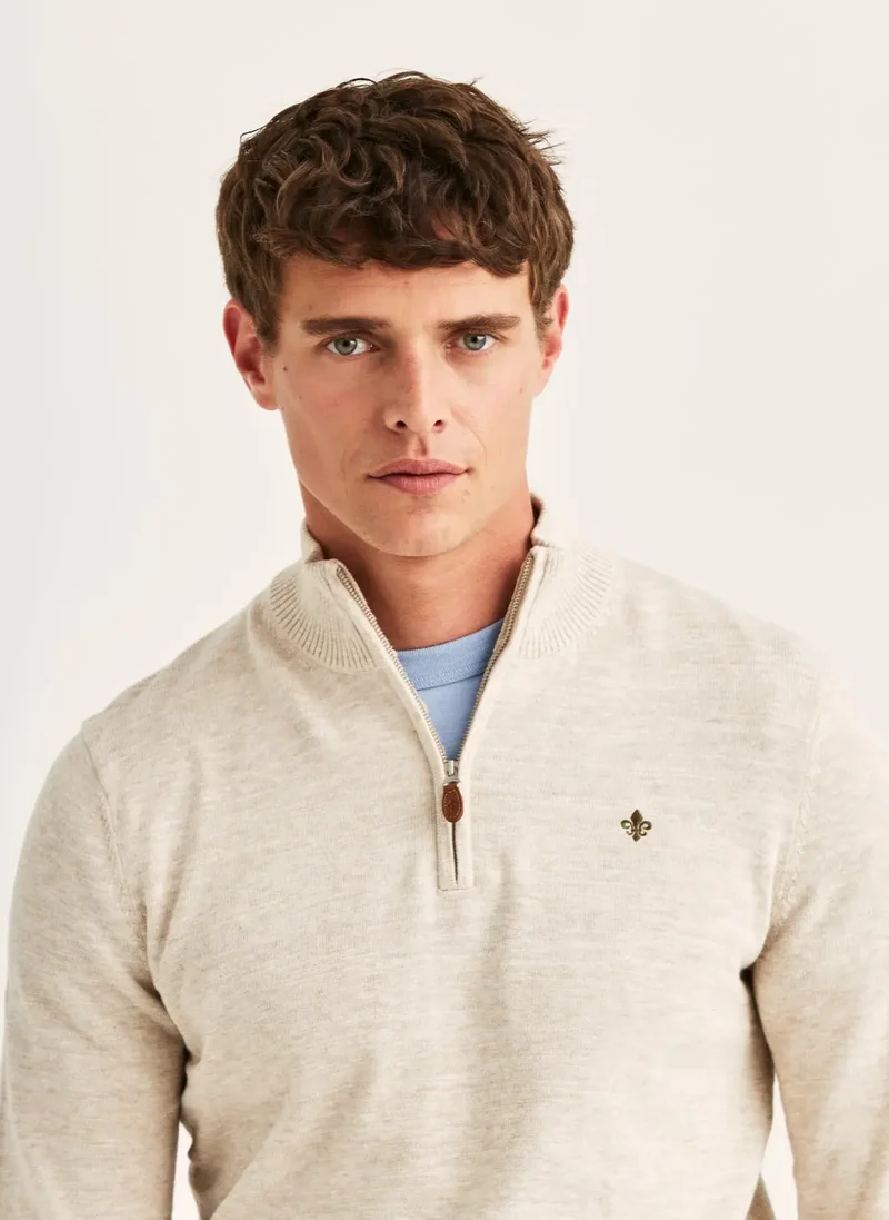 MORRIS Randall Half Zip - Khaki