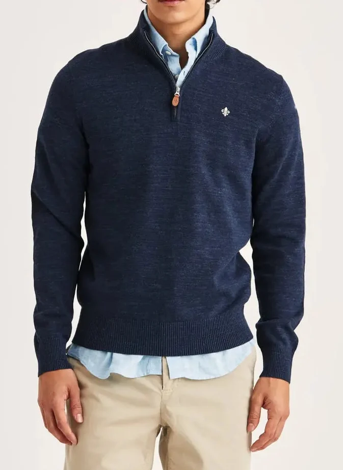 MORRIS Randall Half Zip - Navy