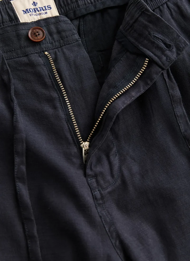 MORRIS Fenix Linen Trousers - Navy