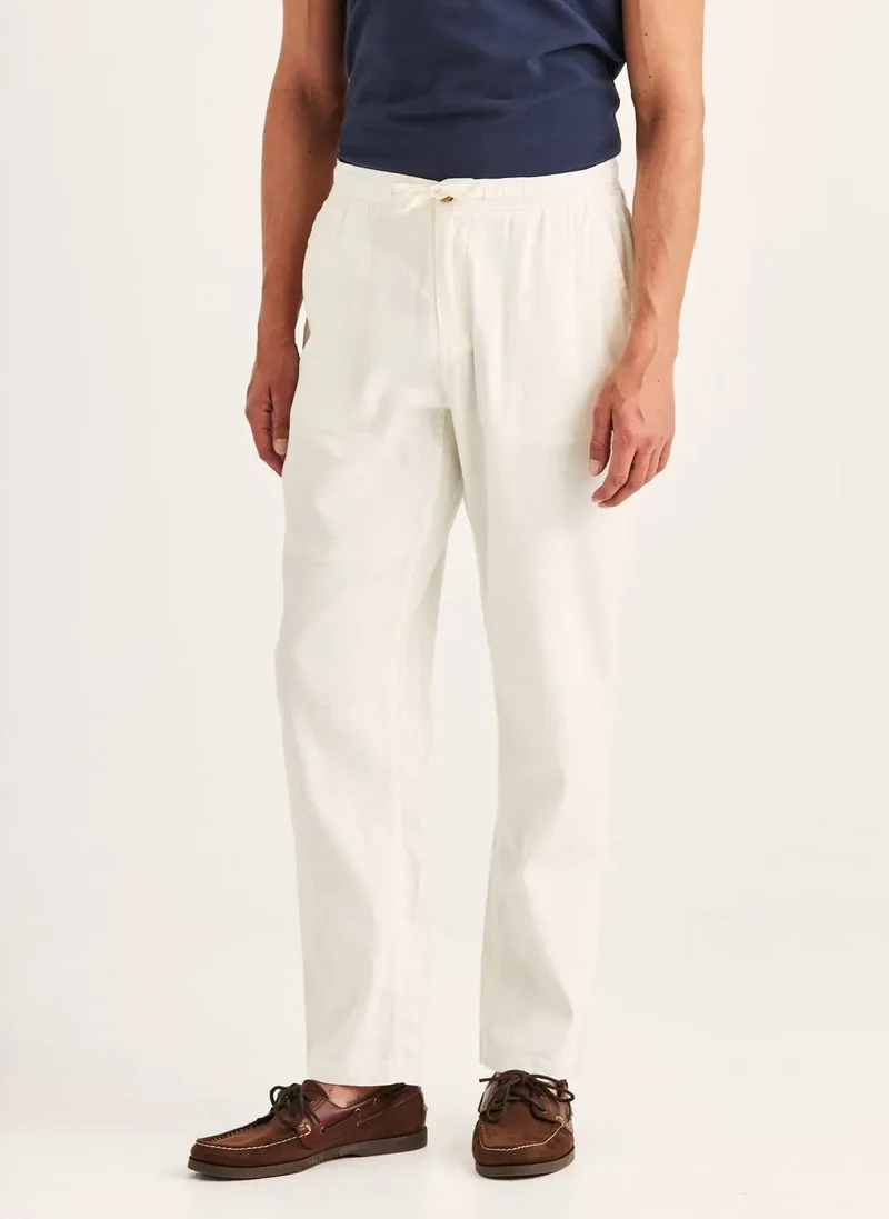 MORRIS Fenix Linen Trouser - Off White