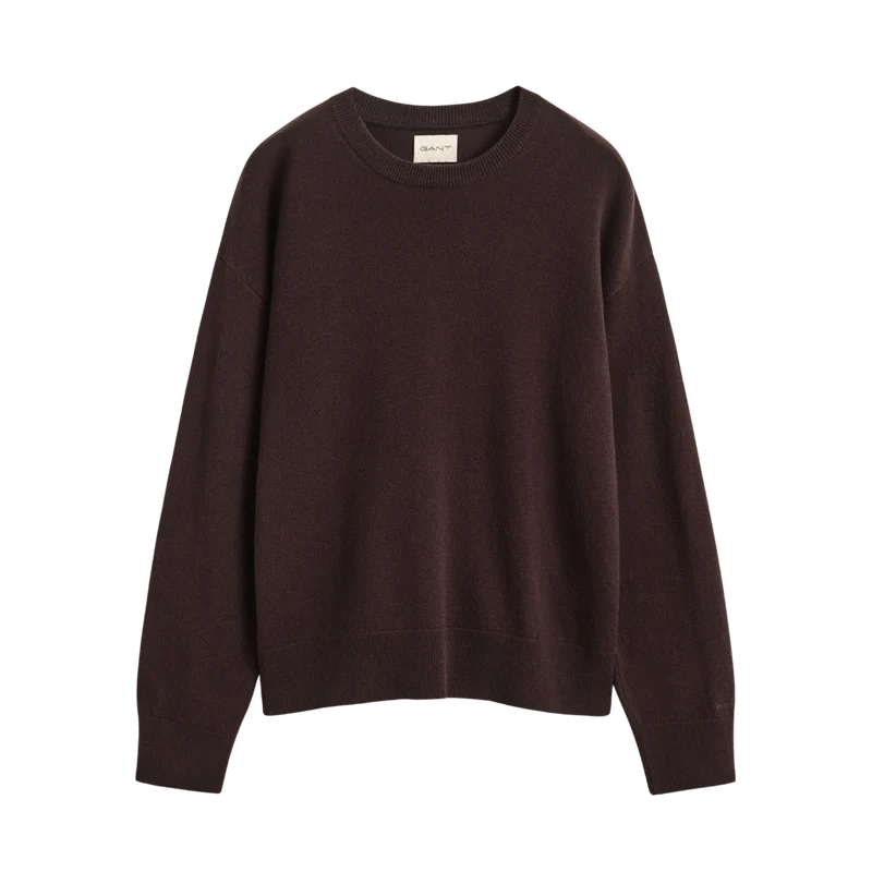 Superfine Lambswool C-Neck - Deep Brown