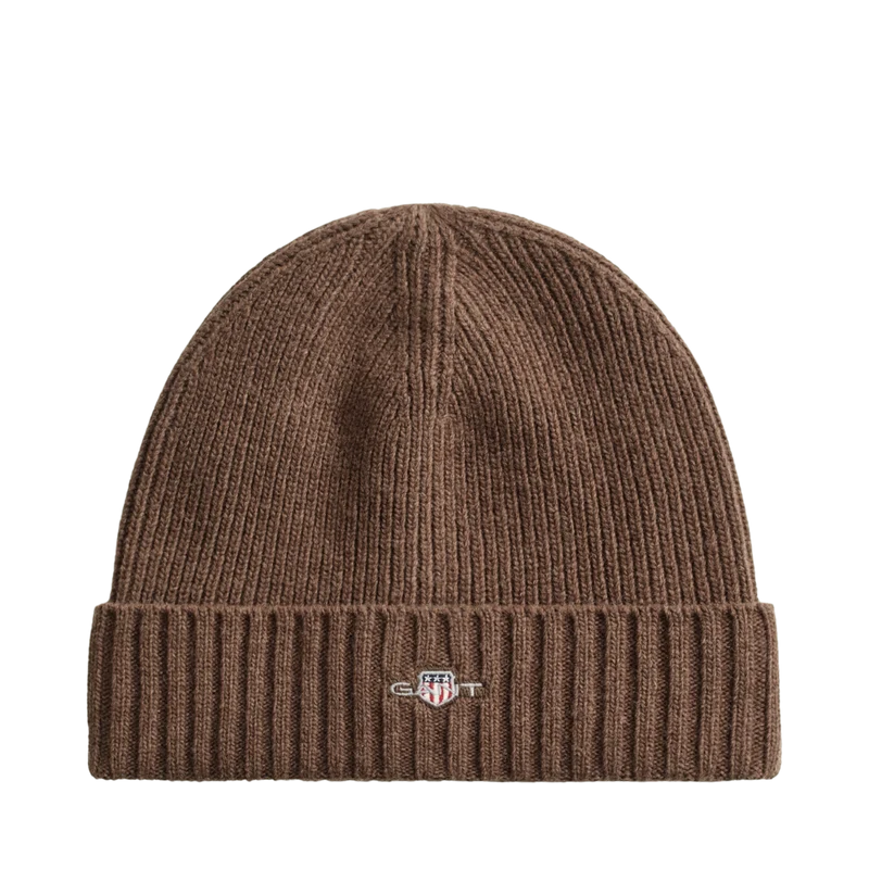 Unisex Shield Wool Beanie - Shadow Brown