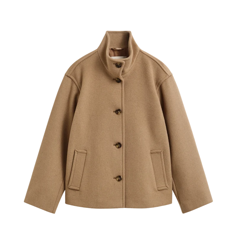 Wool Blend Jacket - Warm Khaki