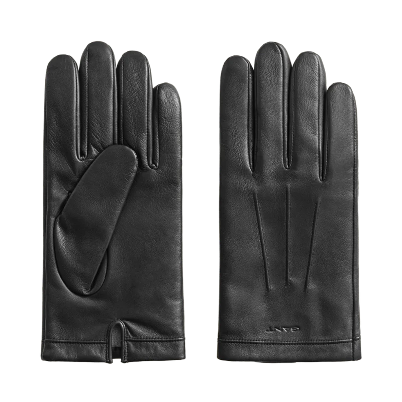 Cashmere Lined Lambskin Gloves - Black