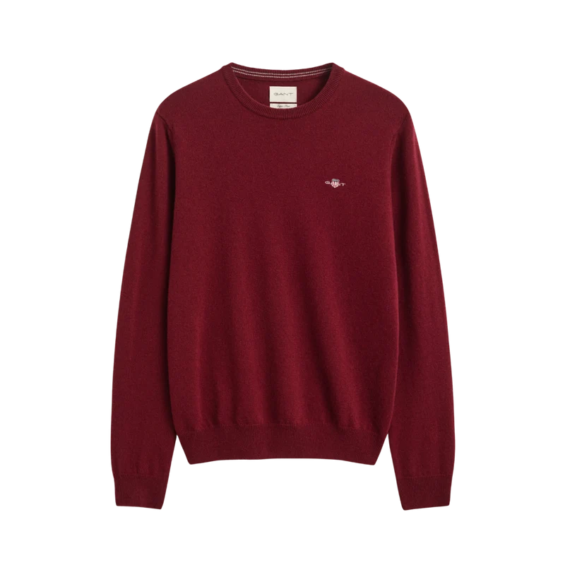 Superfine Lambswool C-Neck - Plumped Red