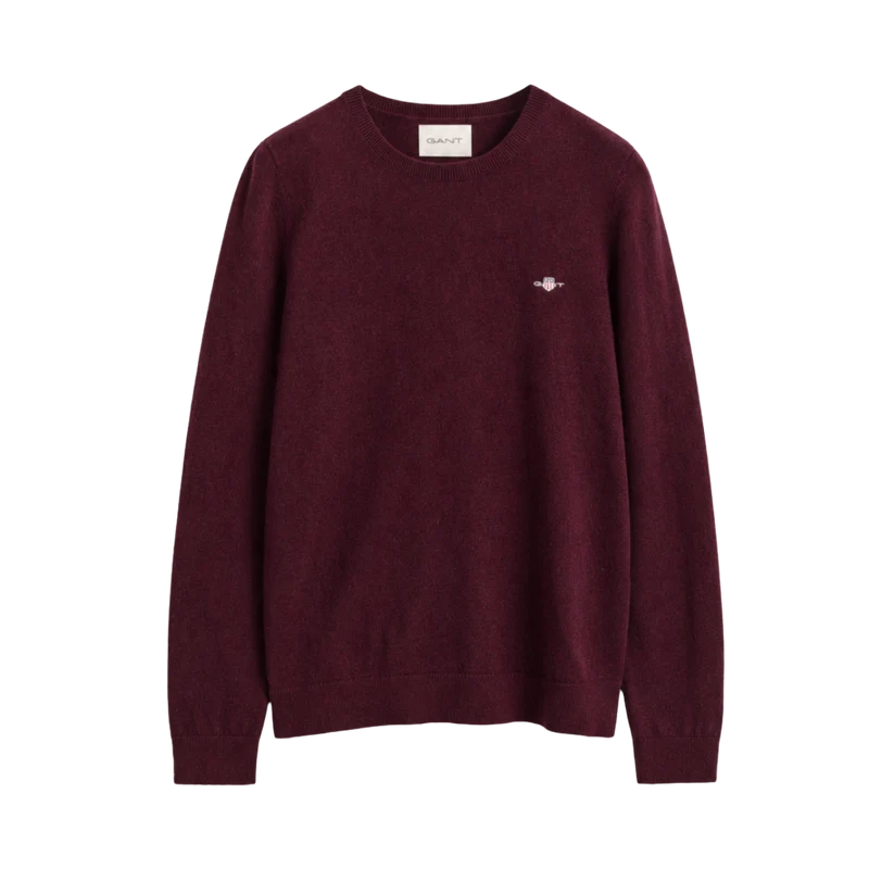 Wool Cotton C-Neck - Darkened Wine