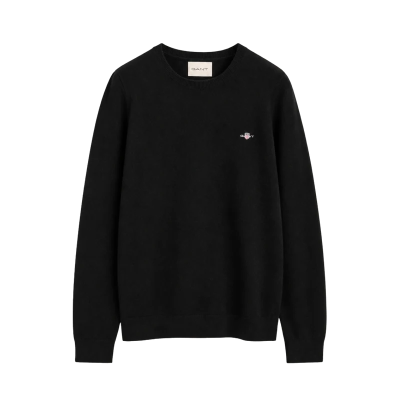 Wool Cotton C-Neck - Black