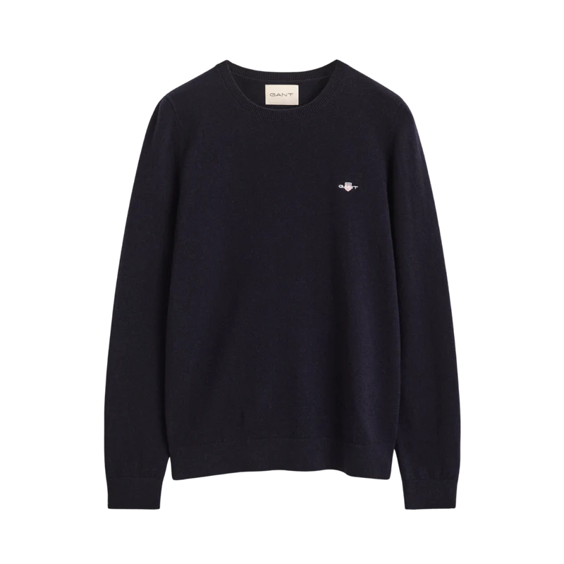Wool Cotton C-Neck - Evening Blue