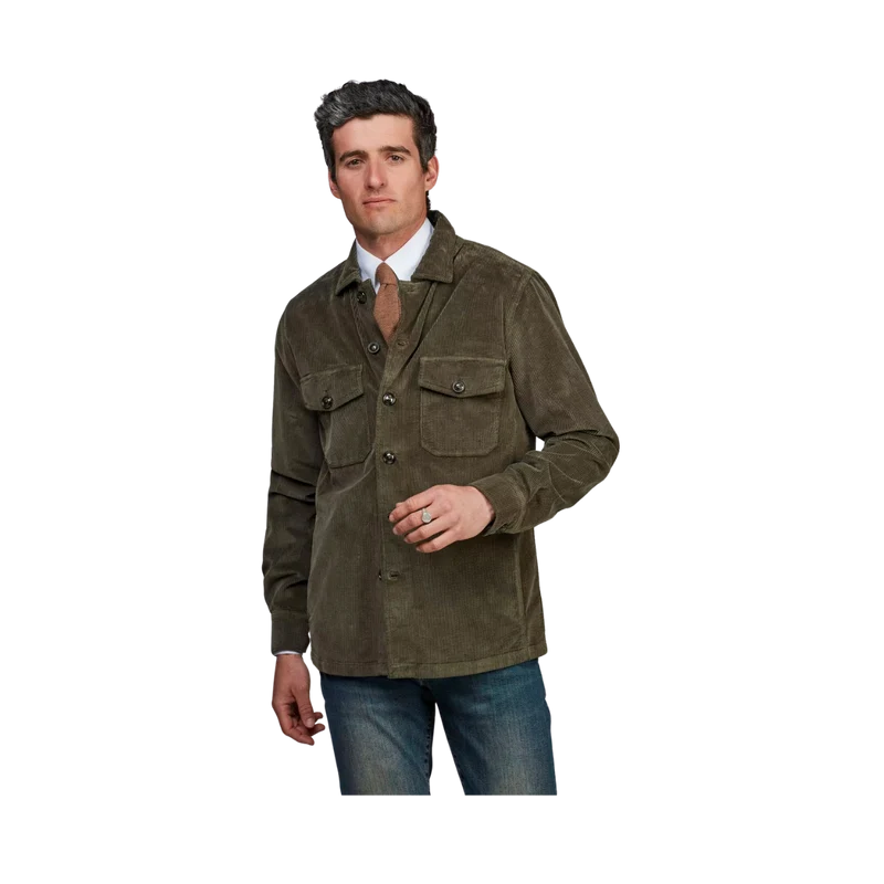 8W Corduroy Overshirt - Dark Green