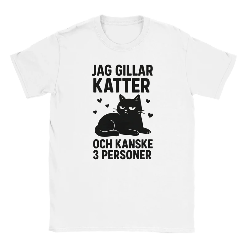 T-shirt – Jag gillar katter och kanske 3 personer