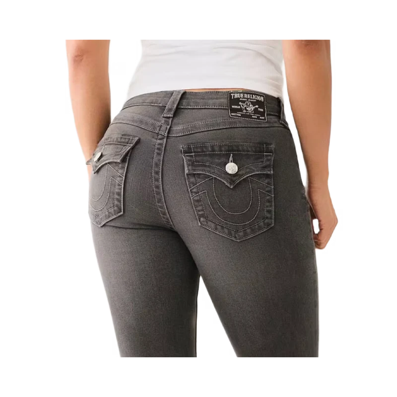 Becca Mid Rise Bootcut Flap - Charcoal
