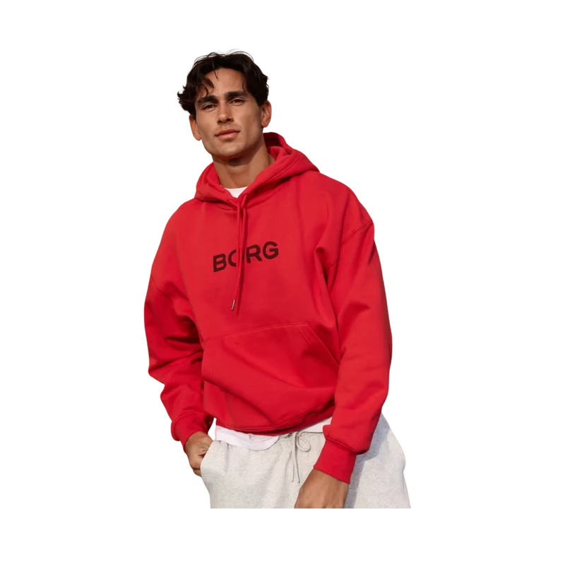Borg Oversized Hoodie - Flame Scarlet