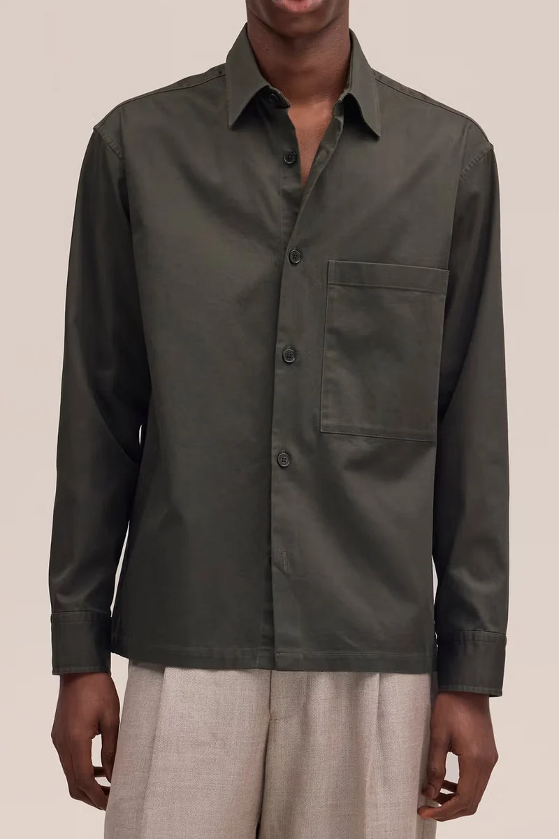 NN. 07 Freddy Cavalry Twill Overshirt - Dark Army