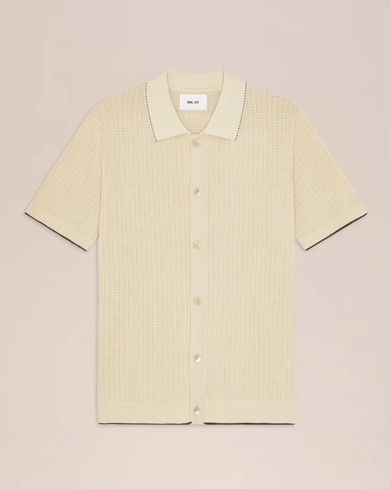 NN. 07 Nalo Textured Polo - Cream
