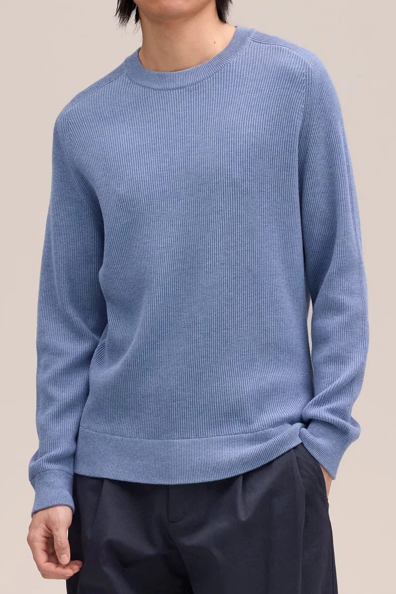 NN. 07 Kevin Ribbed Sweater - Stone Blue
