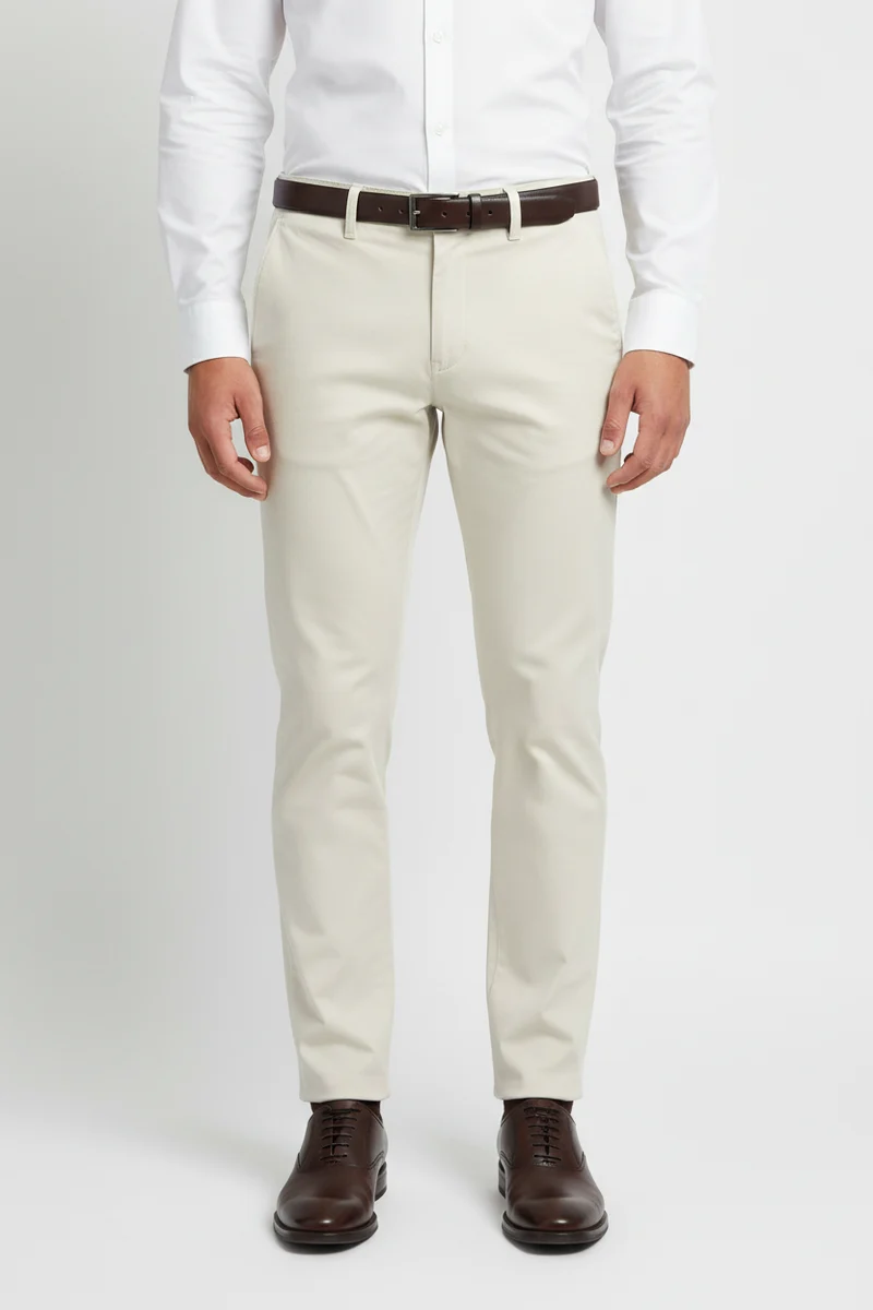 SAND Craig Suede Touch Chino SS - Off White