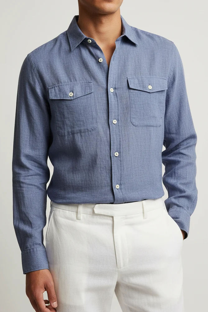 SAND State Safari Linen Shirt - Blue