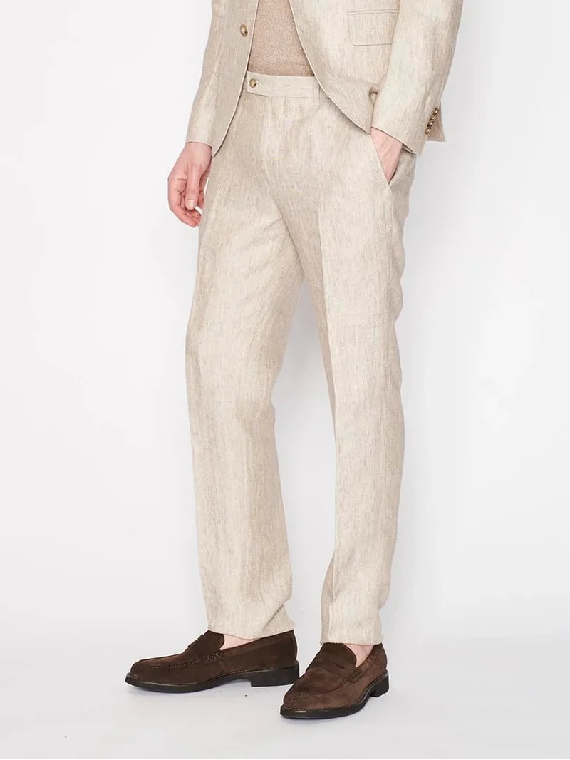 SAND Brandon Linen Suit Trousers - Light Camel