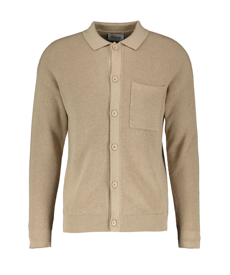 SAND Liam Kashmir Buttoned Cardigan - Beige