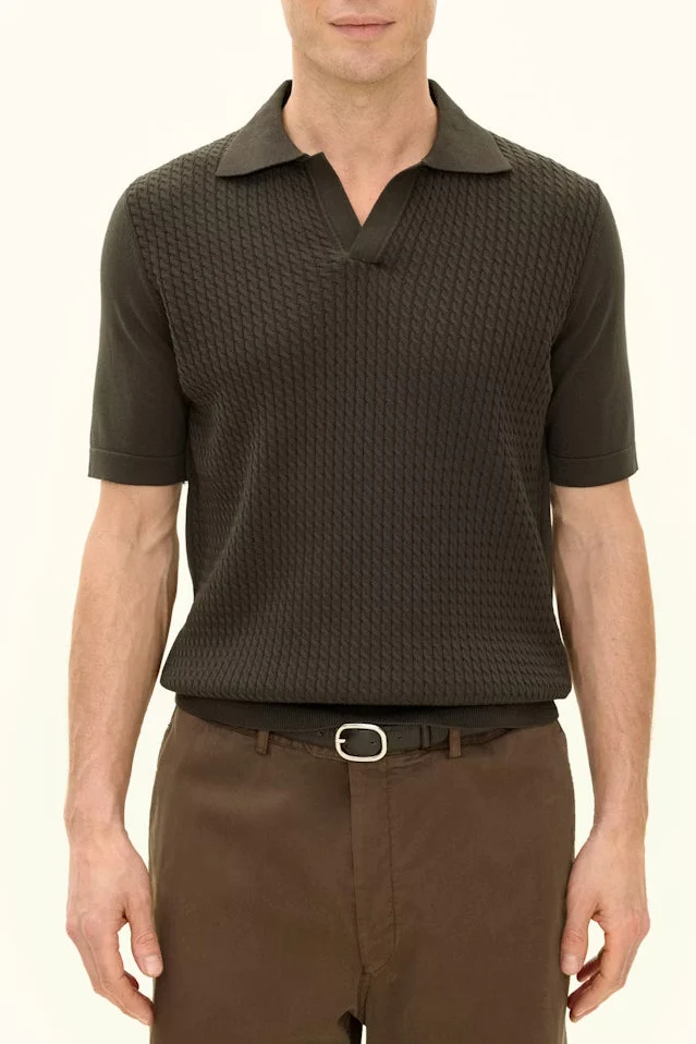 OSCAR JACOBSON Alf Polo Shirt - Brown