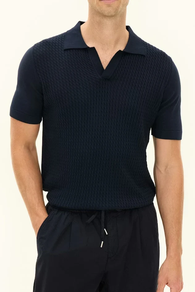 OSCAR JACOBSON Alf Polo Shirt - Dark Blue