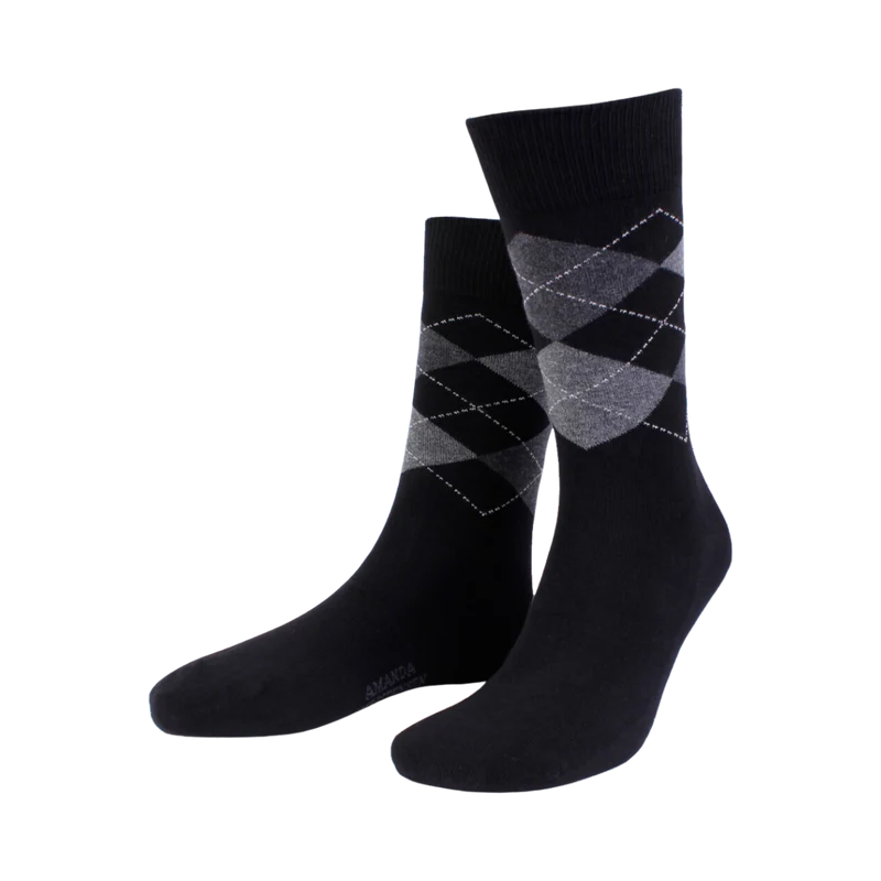 True Ankle Argyle - Black