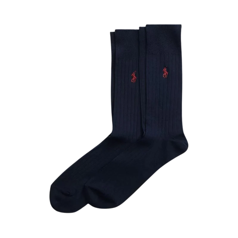 Rib Egyptian Socks 2 Pack - Navy
