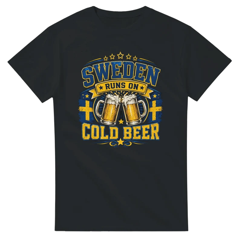 T-shirt - Sweden Runs on Cold Beer