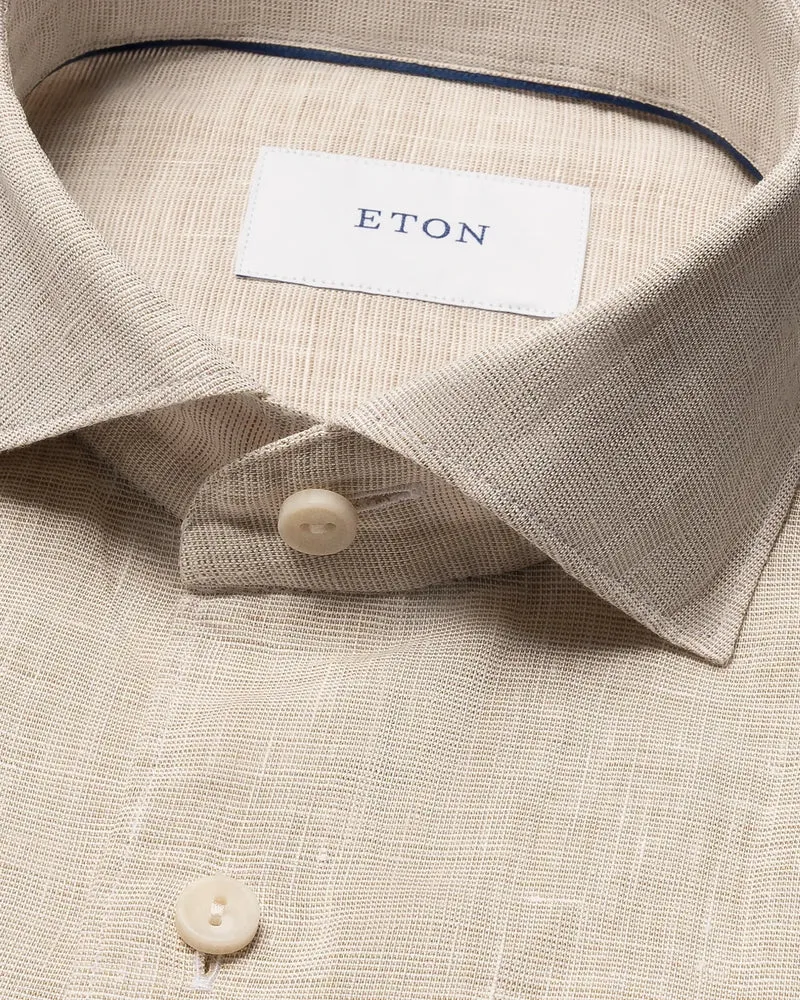 ETON Solid Linen Shirt - Beige