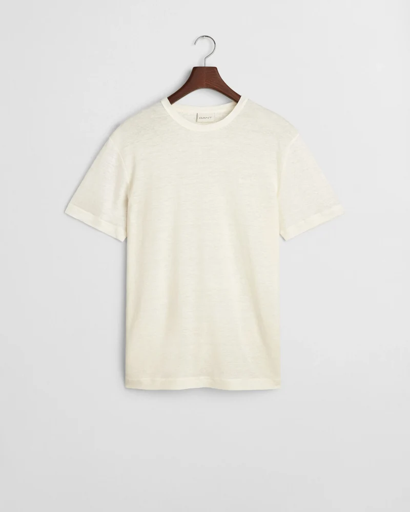 GANT Linen T-Shirt - Creamed White