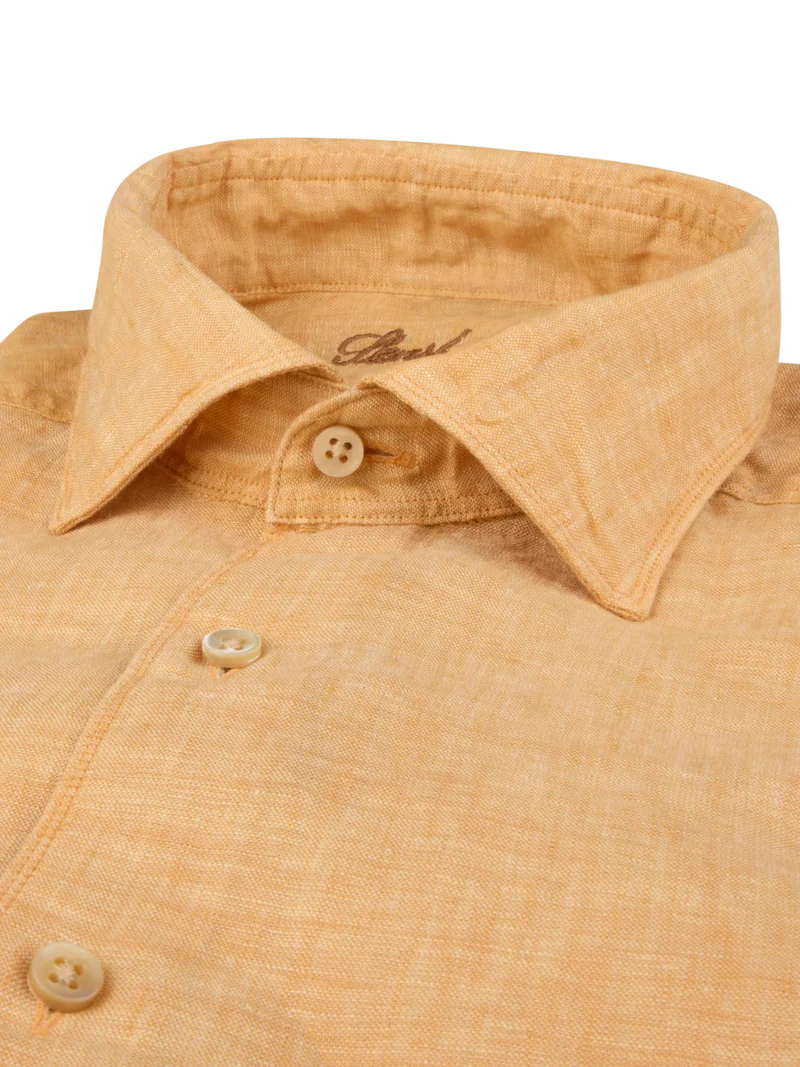 STENSTRÖMS Linen Shirt Slimline - Dark Yellow