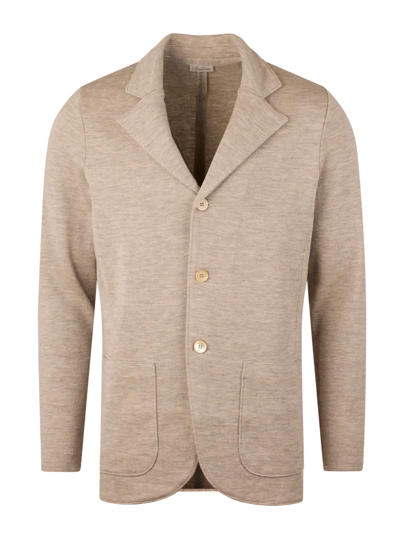 STENSTRÖMS Knitted Milano Merino Blazer - Beige