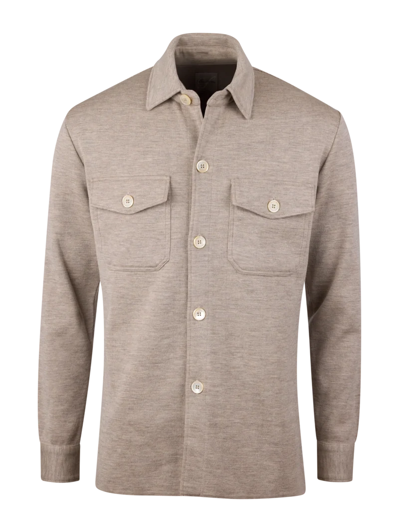 STENSTRÖMS Knitted Merino Overshirt - Beige