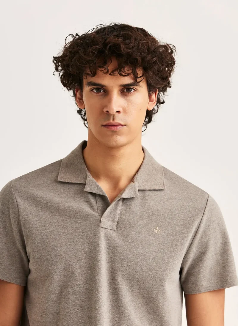 MORRIS Dylan Piqué Shirt - Brown