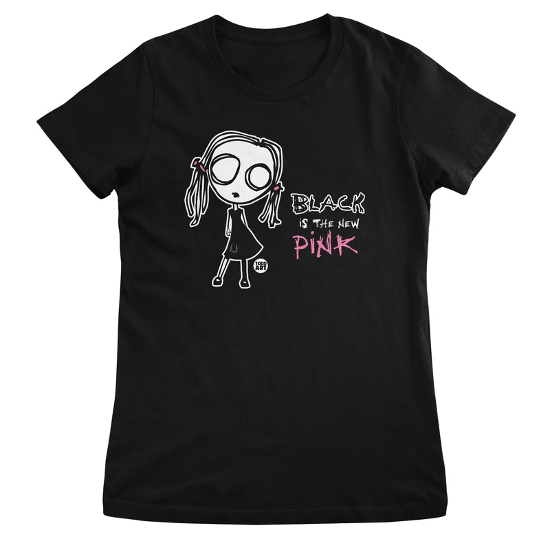 Black Is The New Pink - ToddArt Girly Tee