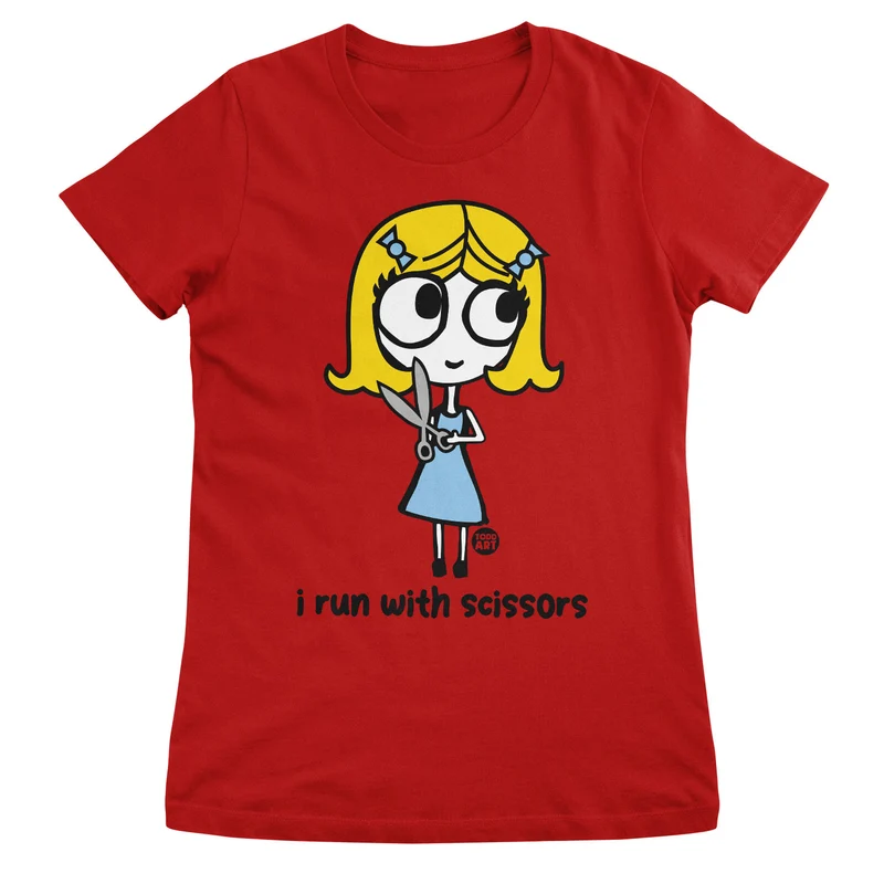 I Run With Scissors - ToddArt Girly Tee