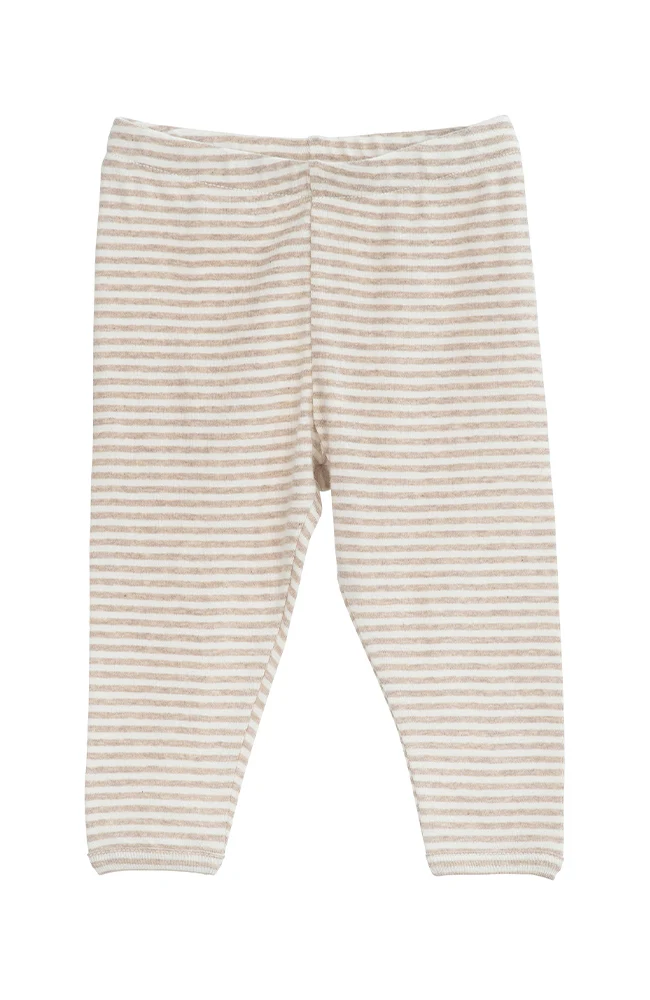Baby Leggings Stripe - Oat/Ecru