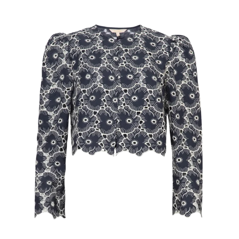 Broderie Angalise Jacket - Marine
