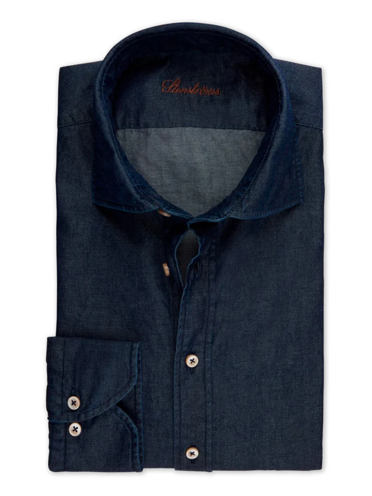 STENSTRÖMS Denim Shirt Slimline - Dark Blue