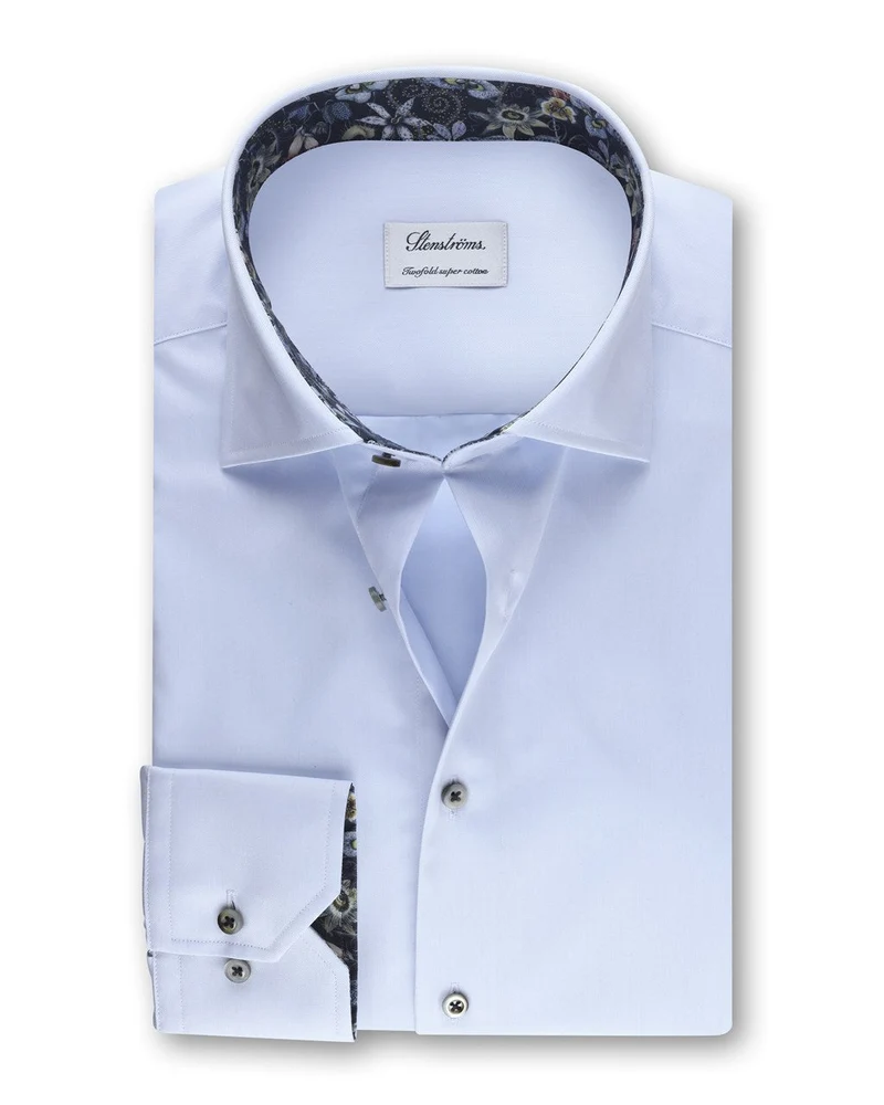 STENSTRÖMS Twill Contrast Shirt Regular - White